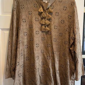 Johnny Was Jade Eyelet Tunic
